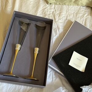 Vera Wang with love gold toasting flute set of 2